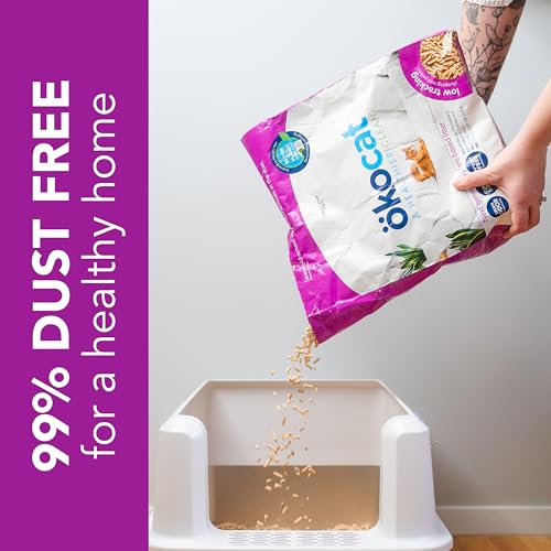 ökocat Low Tracking Natural Wood Clumping Cat Litter, Odor Control 21.5 Lbs - size: Large Bag, style: Less Mess