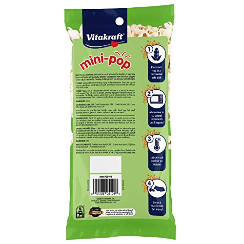 Vitakraft Mini Pops Treat for Small Animals - 100% Real Corn Cob - Supports Healthy Teeth - 6 oz (Pack of 2) - size: 6 Ounce (Pack of 2)
