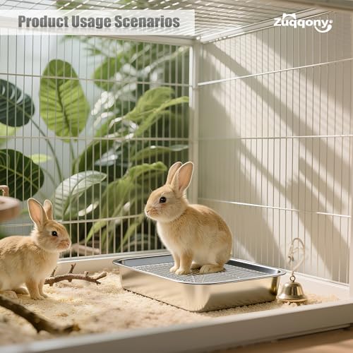 Stainless Steel Exotic Pets Potty Mesh With Tray Type Excrement Collector Metal Mesh Tray Type Small Animal Toilet Trainer Suitable for Rabbits Guinea Pigs Squirrels Ferrets Hedgehogs Hamsters
