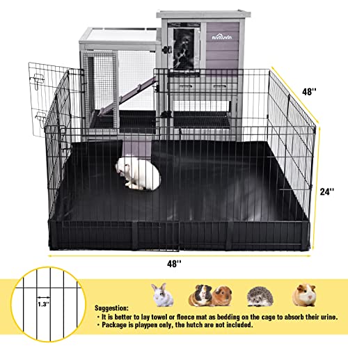 Aivituvin Pet Playpen, Small Animal Cage, Exercise Pen and Enclosure with Waterproof Floor Mat and Door- Package is Extension Playpen ONLY