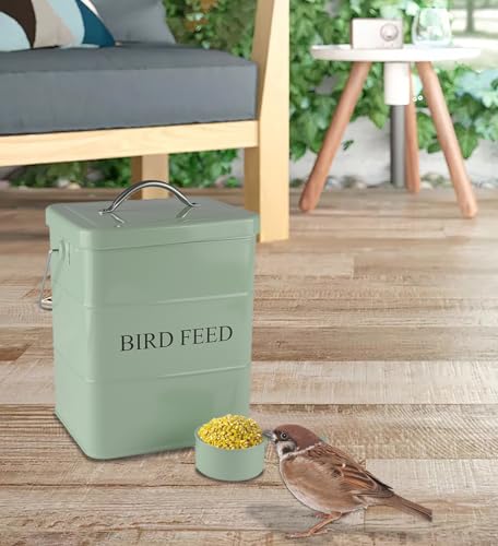 Bird Feeder,Bird Food Jar Pet Food Storage Airtight Food Storage Container-Green - color: Green