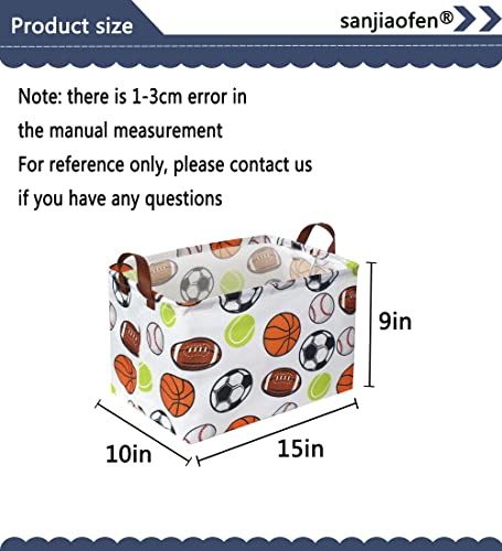 Rectangular Basketball Baskets,Football Basket Organizer.Baseball Basket with Handles.Basketball Bins,Clothers,Books,Kid's Gifts Storage. (Ball) - color: Ball