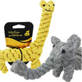 ADUCK Puppy Dog Rope Toy for Teeth Cleaning, Chew-Proof Dental Care & Interactive Training Reward | Durable Cotton Gray Elephant & Yellow Giraffe for Small & Medium Dogs - color: Elephant and Giraffe
