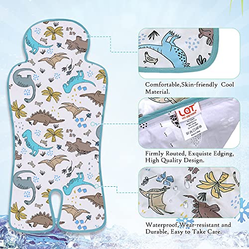 Gel Car Seat Cooler Pad,1 Pcak Double Sides-Universal Baby Stroller Ice Cushion,Summer Cooling Seat Liner,Multifunctional Suitable for Baby Dining Chair,Child Safety Seat(Dinosaur + Elephant) - color: Dinosaur + Elephant