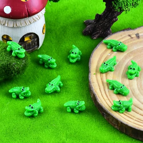 60 Pieces Mini Crocodile Animals Tiny Resin Animals for Dollhouse Fairy Garden Landscape Aquarium Party Decorations - style: Crocodile