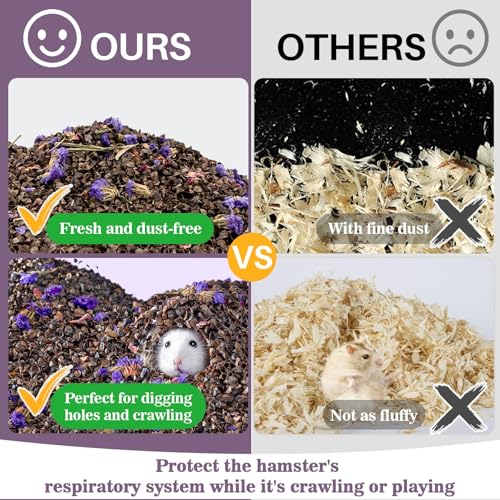 Sukh 10.5oz Hamster Rabbit Bedding Mate - Natural Flower Herb Bedding Mix | Small Animal Cage Blend for Guinea Pig Bedding, Gerbil, Chinchilla Habitat Decor, Nesting Areas, Cage Refresh and Supplies