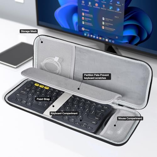 Hard Keyboard Carrying Case Sleeve Cover for Logitech Pebble 2 Combo，Logitech Pebble Keys 2 K380s K380 with Pebble Mouse 2 M350s M350 Wireless Mouse Travel Bag Protective Storage Bag - size: K380s