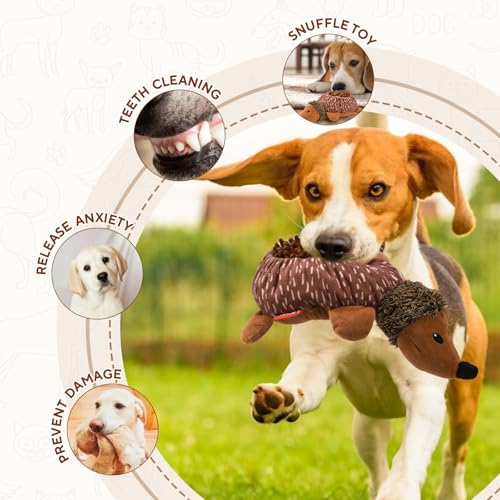 LIFLIX 2 in1 Interactive Hedgehog Dog Toy, Plush Dog Treat Puzzle Toy, Enrichment Toys for Puppy(Not for Aggressive Chewers)