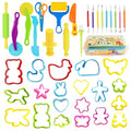 Kleeblatt Dough Tools Set for Kids - 39 Pcs Playdough Kit | 20 animal molds, 9 Basic Dough Tools, 9 Double-Headed Clay Carving Tools, 1 Cleaning Brush, Exquisite Box - color: KT-DoughTools-9