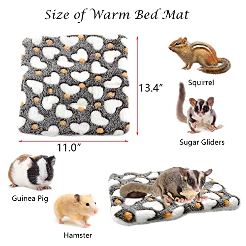 3Pcs Sugar Glider Hamster Hammock Hanging Tunnel and Warm Bed Soft Mat Set for Small Animals Hanging Hammock Cage Accessories Hideout Swing for Squirrel Ferret Rat Chincilla Guinea Pig