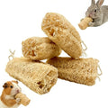 4Pcs Rabbit Chew Toys Loofah Guinea Pig Treats Bunny Enrichment Toys | Natural,with Rope,for Chinchillas Guinea Pig,Rabbit Toys for Bunnies Boredom,rabbit chew toys for teeth,bunny chew toys - size: 4PCS with a rope