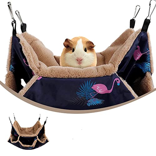 Pet Hammock, Rat & Rabbit Plush, Chinchilla Swing Nest, Small Pet Cage Hammock, Keep Warm, Hamster Hanging Bed, 13.39in x 13.39in, Pink, Solid, Rectangular, Wear Resistant