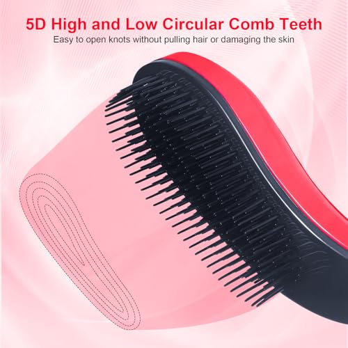 Small Dog Brush, Skin-friendly Soft Bristles (Rose Red) | Puppy Hair Brush, Massage and Bath Supplies, Pet Grooming Tool for Teddy, Yorkies, Maltese, Shih Tzu, Chihuahua - color: Rose Red