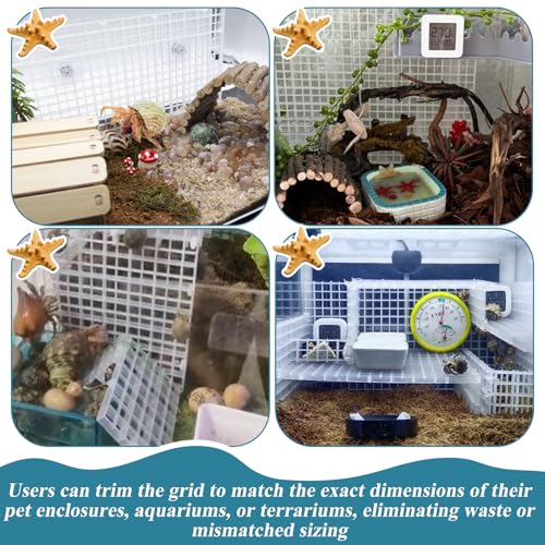 4 Pcs Hermit Crab Climbing Grids with Suction Cups Hermit Crab Climbing Toys Small Animal Cage Accessories for Hermit Crabs, Turtles, Lizards, and Tarantulas