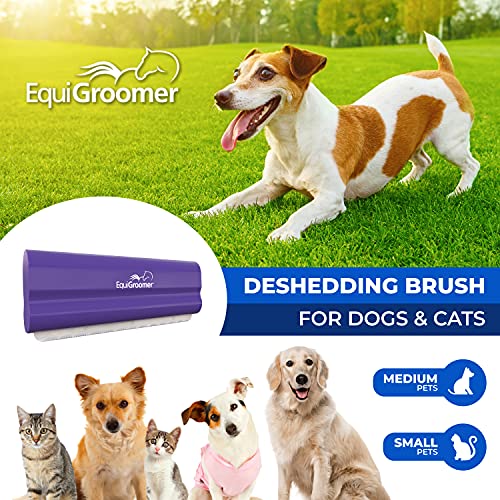 EquiGroomer 5-Inch Undercoat Deshedding Brush for Dogs & Cats, Purple | Best for dogs up to 100 lbs and cats of any size, short or long hair, stainless blade, no cutting or pulling - color: Purple, size: 5 Inch