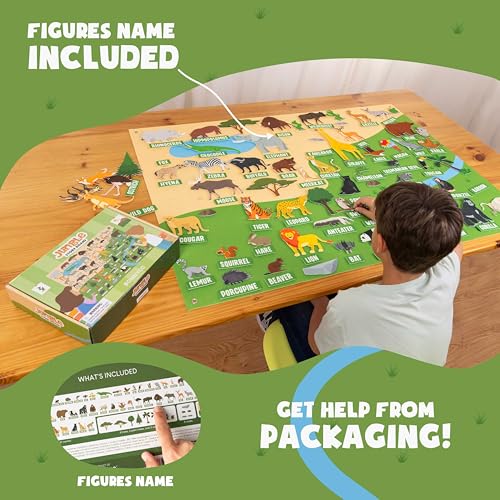 BONNYCO Felt Board for Toddlers with 116 Jungle Animals Figures. Montessori and Sensory Toys, Birthday Gifts for Kids 3-8 Years Old. Educational Games Learning Activities Christmas - style: Jungle