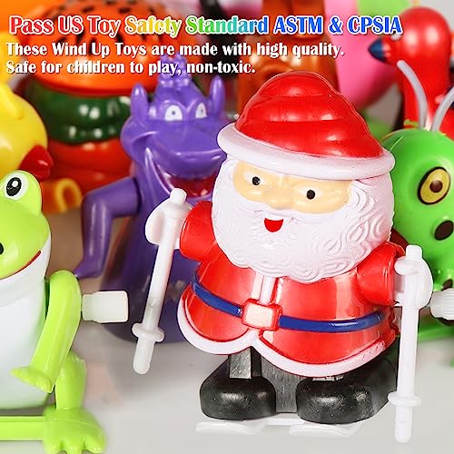 32 PCS Assorted Wind-up Toys for Kids, Bulk Windup Animals Walking Jumping Swimming Flipping Clockwork Toys Stocking Stuffers for Kids, Easter Basket Stuffer