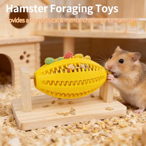 Hamster Enrichment Toys, Guinea Pig Rotating Foraging Toys Interactive Feed Game for Boredom, Food Hide Treat Dispenser Toys for Rat, Small Animal Cage Accessories for Syrian & Dwarf Hamsters