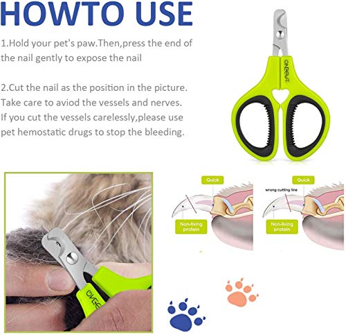 Pet Nail Clippers, Update Version Cat & Kitten Claw Nail Clippers for Trimming, Professional Pet Nail Clippers Best for a Cat, Puppy,Rabbit, Kitten & Small Dog,Sharp & Safe (Green) - color: Green
