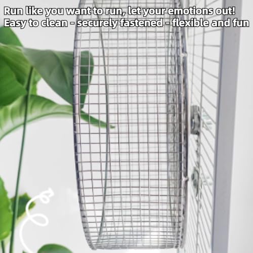 Large Stainless Steel 11.81''L x 3.94''W x 11.81''H Silent Running Wheel for Chinchilla, Toys for Cage, Super Mute Spinner Exercise Running Wheel for Gerbils, Rat, Mice
