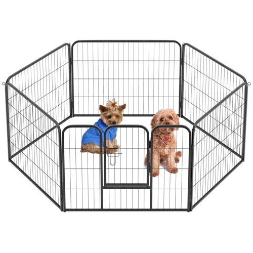 BestPet | Dog Playpen | 24 Inch, 6 Panels | Heavy Duty Metal Pet Exercise Pen | Indoor Outdoor Fence Panels | Rust-Resistant, Removable, Tool-Free Setup | Anti-Skid, Expandable Design - style: 6 panels