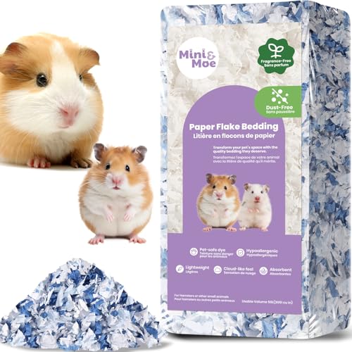 Hamster Bedding 25 Liters: Dust-Free and Odor Control Moisture Absorbent Natural Paper Small Pet Bedding - for Hamsters, Rabbits, Guinea Pigs and Small Animal - color: ISLAND