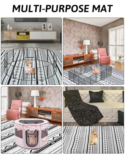 BNOSDM Extra Large Cage Liners for Rabbits 91" X 63" Washable Rabbit Pad Large Bunny Mat Anti Slip Rug for Bunnies Pet Carpet for Chinchillas Cats Guinea Pigs Dogs - size: 91" X 63"
