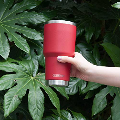 D·S 30oz Red Tumbler Double Wall Vacuum Insulated Travel Coffee Mug | Double Wall Vacuum Suit Cold and Hot Drink Fits in standard car cup holders With Splash-Proof Lid - color: Red