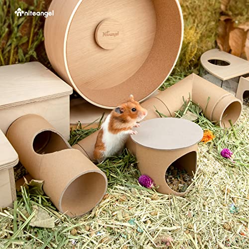 Niteangel Creative & Composable Hamster Tunnel - DIY & Build Unique Tube Burrow as Hideout for Small Sized Animals Like Hamsters Mouse Gerbils Mice (Whole Tunnel Set - Raw) - size: Whole Tunnel Set - Raw