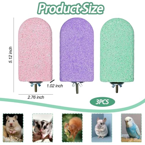 3 Pack Hamster Rat Lava Ledge Platform Teeth Grinding Chewing Toy (L) | Chinchillas Pumice Teeth Grinding Block Perch Stand Jumping Platform Small Animals Cage Accessories for Gerbil Mouse Bird
