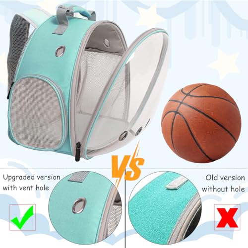 Portable Travel Backpack Habitat for Small Animal, Space Capsule Bubble Window Guinea Pig Bird Bearded Dragon Turtle Carrier Rabbit Squirrel Hamster Cage Breathable Handbag - color: Green