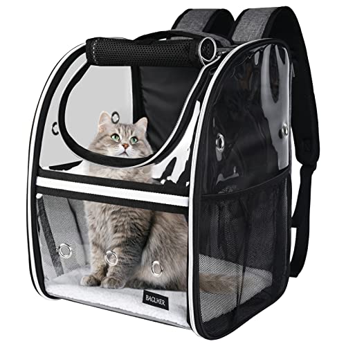 BAGLHER Cat Carrier Backpack, Airline Approved Pet Travel Carrier with Fleece Pad for Puppy and Small Animals - color: Grey2, size: Non-Expandable