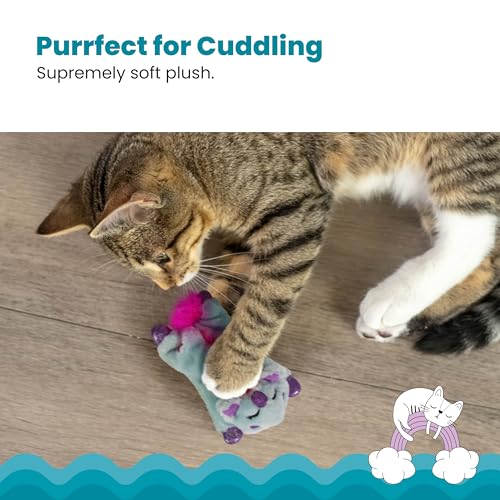 Catstages Cuddle Pal Unicorn Soothing Plush Purple Cat Toy, 8.5" x 5.5" - color: Cuddle Pal Unicorn