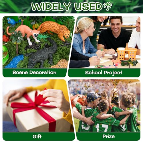 47 Pcs Rainforest Animals Figure Rainforest Diorama Kit Habitat Project Box - style: Rainforest