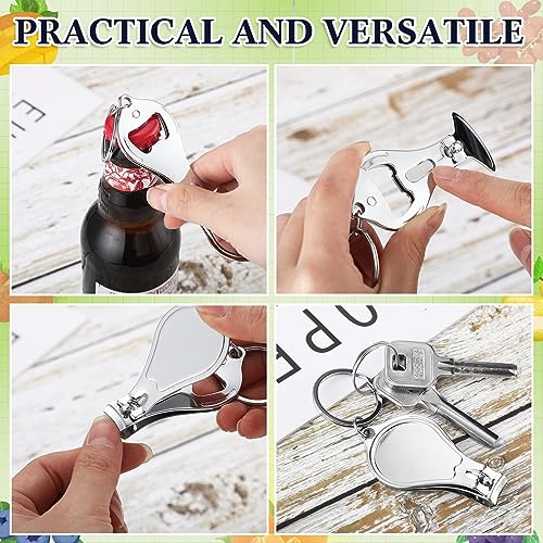 Roshtia 30 Pcs Fruit Nail Clipper Bottle Opener Inspirational Keychains Cute Stainless Steel Nail Cutter with Motivational Quotes Appreciation Travel Manicure Kit Thank You Gifts for Men Women