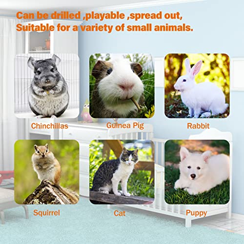 BWOGUE Bunny Tunnel Bed, 2-in-1 Collapsible Rabbit Tunnel Hideout with Mat | Removable Mat for Washing, 46.8 in Length, Ball Toy for Play, Soft Suede Fabric, Cats Rabbits Guinea Pigs - color: Green
