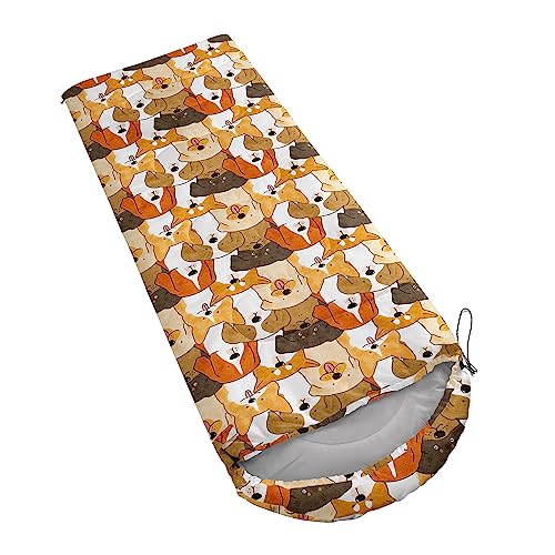 Galaxy Wolf Camping Sleeping Bags Warm & Cool Weather Waterproof Backpacking Blue Purple Starry Sky Sleeping Bag All Seasons Camping, for Adult Kids Boy Girls Camping Gear Equipment, Traveling - color: D-Dog1