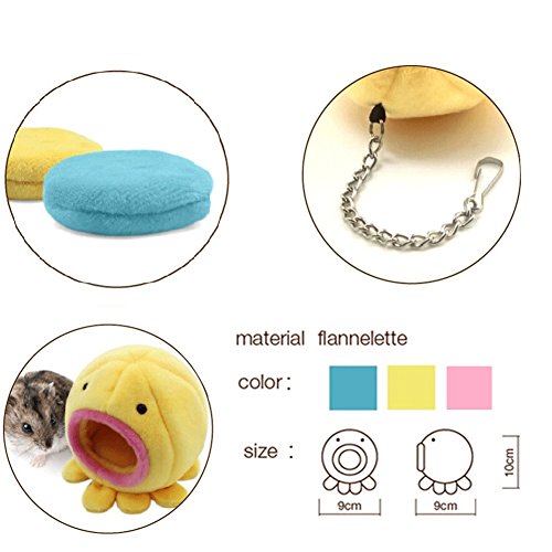 Hamster Bed Warm House Cute Nest Fleece Hut Hanging Cage for Small Rodent Animal Mice,Rat,Dwraf Hamster,Gerbil,Sugar Glider - color: Pink1