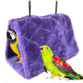 MOACC Winter Warm Bird Nest House Shed Hut Hanging Hammock Finch Cage Plush Fluffy Birds Hut Hideaway for Hamster Parrot Macaw Budgies Eclectus Parakeet Cockatiels Cockatoo Lovebird (L, Purple) - color: Purple, size: L