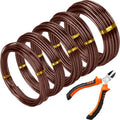 Mudder 5 Roll Aluminum Bonsai Training Wire Tree 2/2.5/3/4/6mm 42 Feet Total with Bonsai Wire Cutter Anodized Training for Holding Branches Small Trunks(Brown) - color: Brown, size: 2/2.5/3/4/6mm