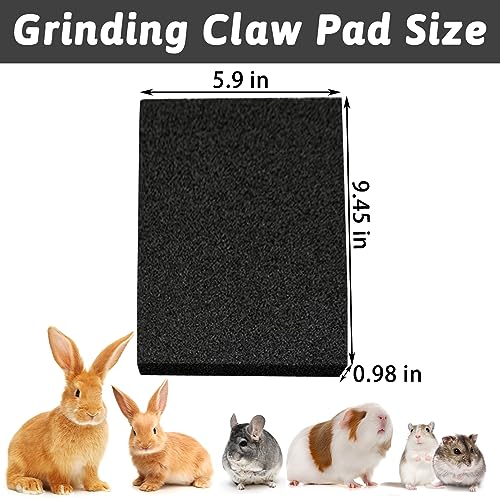 Hamiledyi Rabbit Scratch Foot Pads - 4 Pcs Small Animal Lava Grinding Teeth Stone for Bunny, Hamster, Guinea Pig, Rat, Gerbil, Chinchilla & Hedgehog - color: BlackS-4PCS