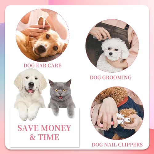 PatiencET Dog Grooming Hammock Kit | For Cats & Dogs up to 17 lb, Hanging Harness and Sling for Nail Trimming, Includes Clippers/Trimmer, File & Comb, Pink S - color: Pink, size: S (17 LB Max)