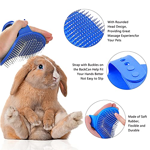 7-Piece Small Pet Grooming Kit with Brush, Nail Clippers, and Adjustable Strap for Rabbits, Hamsters, Guinea Pigs (Blue) - color: Blue