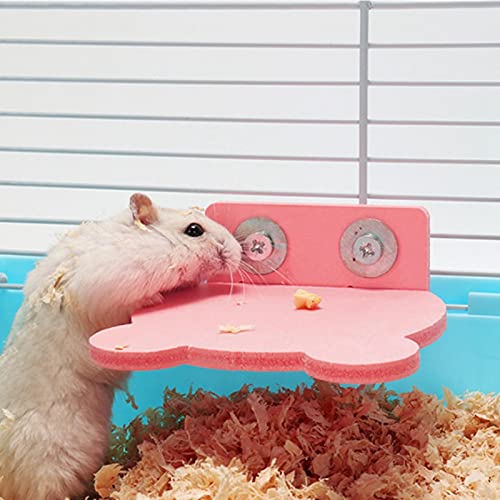 Pink Perch Bird Platform, Double Screw Standing Platform Stand Parrot Climbing Grinding Cage Toy, Comes with Screws, for Small Anminals Mouse Lovebird Finches Exercise