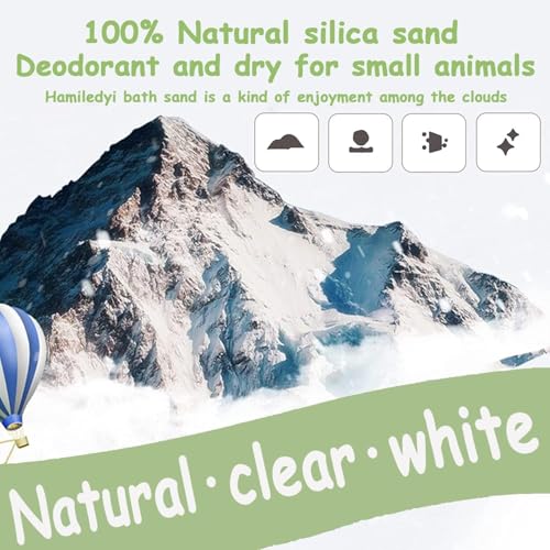 Hamiledyi Hamster Bathing Sand 4 LB Gerbil Powder Grooming Sand for Tiny Friends Farm Chinchilla Dust Bath Potty Litter Sand