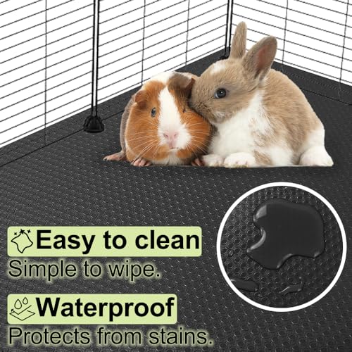 Guinea Pig Bedding Cage Liner 24"×118" 1pcs Waterproof Rabbit Bedding, Waterproof and Reusable Pads for Guinea Pigs, Rabbits, Hamsters, Gerbils, and Chinchillas?Black Mat - color: 1 PCS Black 24"×118"