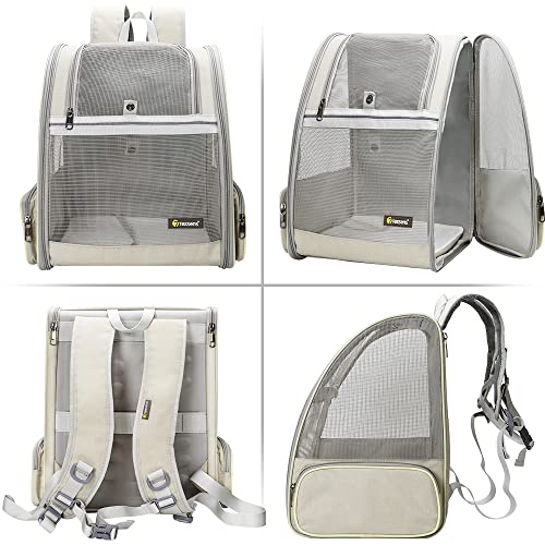 Texsens Innovative Traveler Bubble Backpack Pet Carriers for Cats and Dogs - color: Creamy White