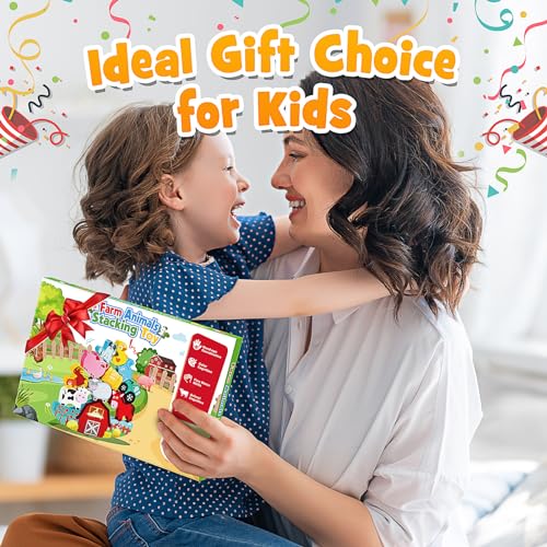 IPOURUP Montessori Toys for Kids 3-7 Wooden Farm Animal Blocks Stacking Games Educational Toy for 3 4 5 6 Year Old Girls Boys Christmas Birthday Gifts for Grandkids Toddler Balance Game Girls Age 3-5 - style: Animal Blocks