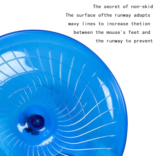 Hamster Flying Saucer Silent Running Wheel, 7 Inch, Suitable for Guinea Pigs, Hamsters, Hedgehogs and Other Small Animals to Ensure Safe Exercise（Blue）