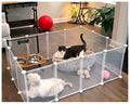 Modular Small Pet Playpen, 14 Panels, 16.5" Height Indoor Enclosure for Rabbits, Guinea Pigs, Hedgehogs, Kittens and Small Pets - style: 14 Panels - 12"L x 16.5"H
